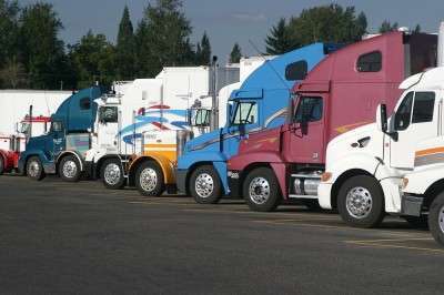 Trucks at truckstop