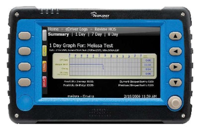 By using PeopleNet’s eDriver Logs application, drivers can access current hours-of-service status, such as their violations and available hours.