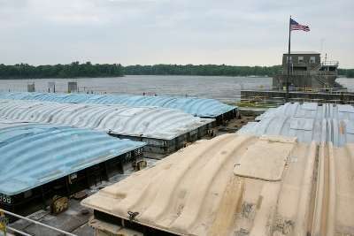 Container Barge On Mississippi Web
