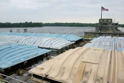 Container Barge On Mississippi Web