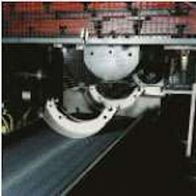 Remanufactured shoes are ready for relining at a Bendix Foundation Brake facility.