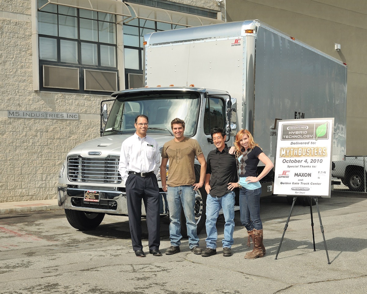 Freightliner delivers M2 106 Hybrid dry van truck to MythBusters