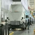 Semi truck on the manufacturing floor