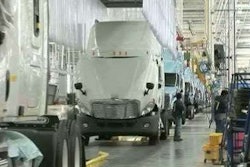 Semi truck on the manufacturing floor