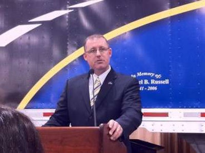 CVSA executive director Steve Keppler addresses ATA members and media to kick off Operation Safe Driver.