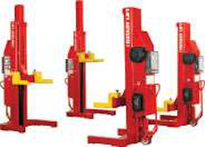 While Rotary Lift’s most popular product for Class 8 vehicle service is the Mach 4 mobile column lift, some fleets may prefer the company’s SM18 four-post surface lift for medium-duty applications.