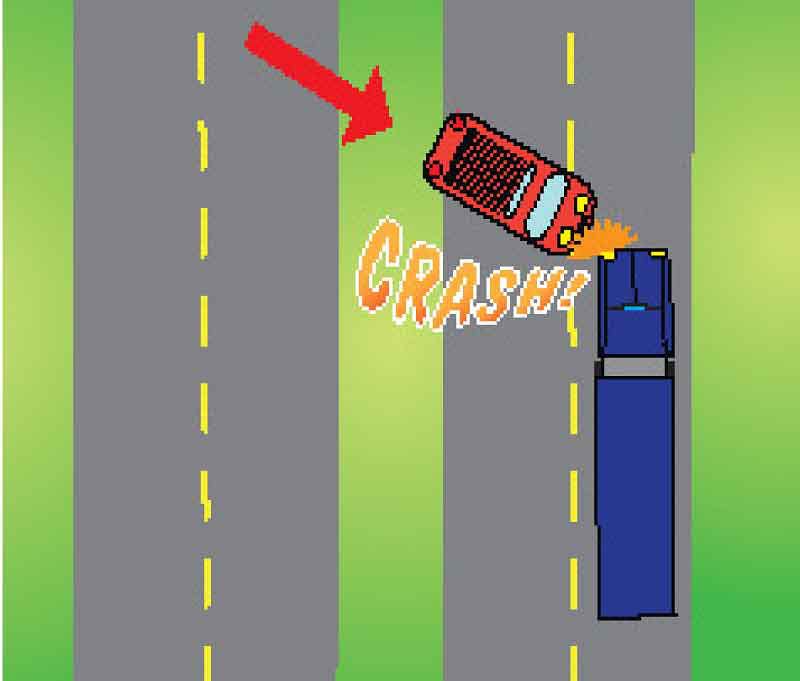 John Doe took evasive action from the pizza truck that was heading his way from the opposing traffic lanes, but both vehicles were crunched. Was this a preventable accident?