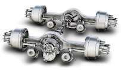 Detroit’s tandem rear axles feature a Topoid offset design and are available from 34,000 to 46,000 pounds.