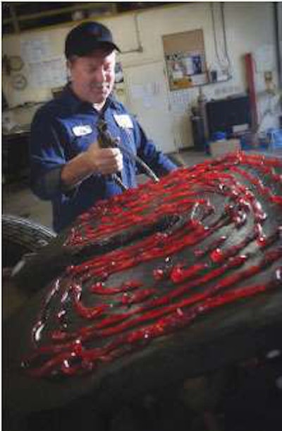 While the grease’s oil does the actual lubricating, its thickeners act as a sponge, and when the grease is subjected to mechanical loads, the oil separates from the thickeners, reaches the surfaces and lubes effectively.