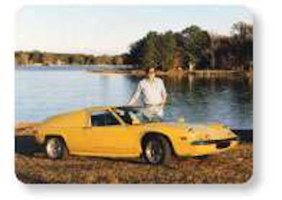 Joe Stianche, seen here with a Lotus Esprit, also collects and restores European sports cars.