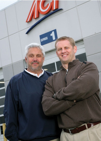 Tom Kretsinger Jr., president and chief operating officer of American Central Transport (left), and Aaron Thompson, vice president of operations, spearheaded the company’s novel approaches to address fuel prices and the driver shortage.