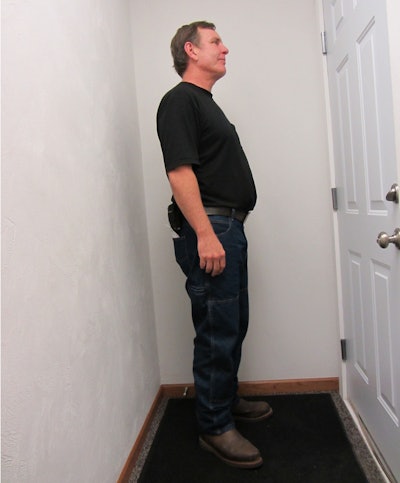 Hirschbach Motor Line's Carl Bailey's 'before' picture, weighing in at 227 pounds.