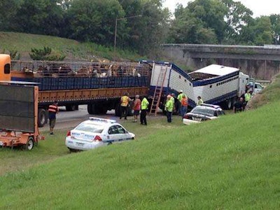 Photo from the scene of one of the Three Angels Farms crashes that led to the FMCSA shutdown order.