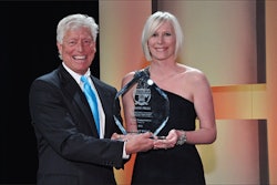 Rocha Transportation’s Corrie Toste (right) accepts the 2011 National Fleet Safety Award grand prize for carriers with less than 25 million miles from the Truckload Carriers Association, marking the third time in the last six years the company has earned the award.