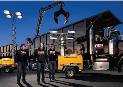 The disaster relief efforts of Tad Agoglia, center, and crew members Andy Nissley, left, and Tim Wolkowicz earned Agoglia a 2009 CNN Hero award. Agoglia is adding equipment owners and truck drivers from his Pennsylvania hometown to the First Response team of seven people.