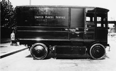 UPS always has been at the forefront of alternative fuel experimentation, as evidenced by the company’s Walker Electric Package Car from the early 1900s.