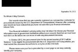 Fraudulent Letter