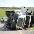 Semi truck in accident