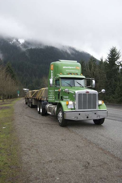 “Kermit” is what the folks at Westport call their 2012 Peterbilt 367 daycab tractor equipped with the Westport 15L, a 475-horsepower high-pressure direct-injection natural gas engine.