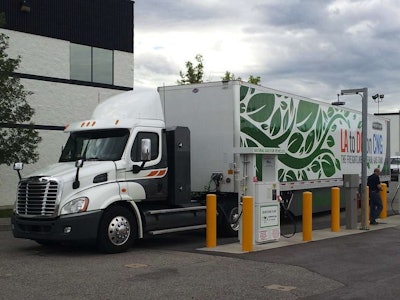 Freightliner Trucks last year drove a Cascadia 113 Day Cab powered by compressed natural gas from Los Angeles to Washington, D.C.