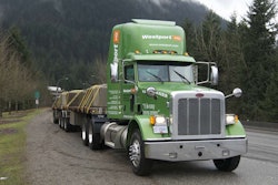 “Kermit” is what Westport Innovations calls the 2012 Peterbilt 367 daycab tractor equipped with Westport’s 475-horsepower 15L engine. The tractor is painted in the muted neon green Peterbilt reserves for alternative fuel vehicles.