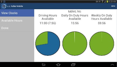 J.J. Keller added new visual indicators for drivers’ HOS status