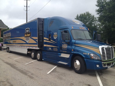 The Freightliner Cascadia Evolution driven by Henry Albert features several standard and cutting-edge fuel-economy components or design elements.