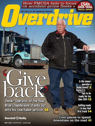 Owner-operator Bradley Chapdelaine was the 2012 Owner-Operator of the Year. He was featured as the cover story of CCJ sister site Overdrive’s May issue.