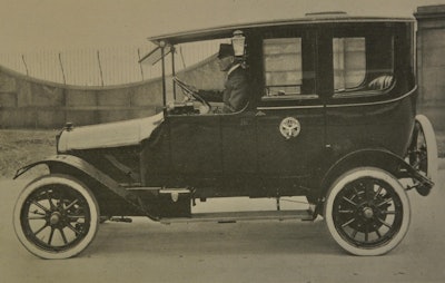 Up until the 1960s or so, CCJ was as much a car magazine as a truck magazine: Rental car fleets, taxi companies and municipal automotive fleets were very much apart of its editorial coverage. Here, the company profiles an early Yellow Cab automobile.