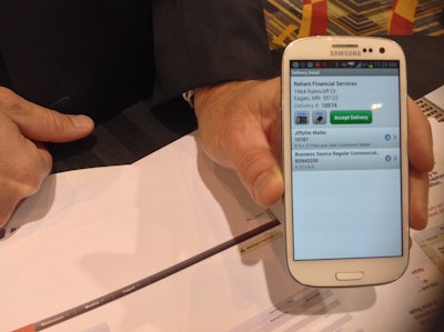Drivers can quickly process pickup and delivery information using a mobile app