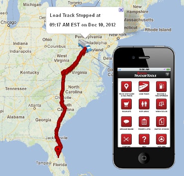 Fleets and brokers use the Load Track feature in Trucker Tools to get real-time shipment updates and ETA status.
