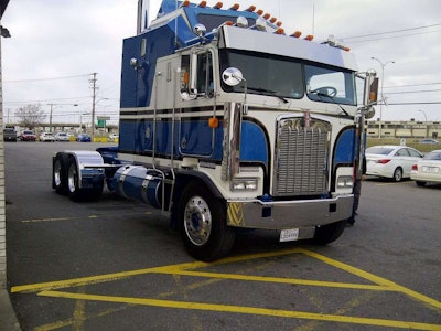 Pierre Aubin occasionally takes his 1986 Kenworth K100 out for short 2- or 3-day trips. Aubin had the cabover equipped with an extended sleeper during its restoration in 2012. It also has extensive new wiring, airlines and a 425-hp engine and 13-speed manual transmission that was removed, then repainted and replaced, Aubin says his trips with this refurbished truck are reminiscent of those he took with the five Kenworth K100s he drove earlier in his career. The trips also help him stay grounded now that he’s the owner of L’Express du Midi, Les Transports Audec and Les Transports Delson and helps manage an all-Kenworth fleet of 114 trucks, including the Kenworth W900L. The K100, along with the Kenworth W900, were first introduced in 1963.