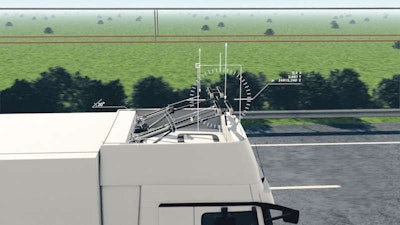The prong-shaped pantograph wand relay system makes contact with the power lines and acts as a conduit for the electrical power flowing from the lines and directly to the vehicle’s electric motor.
