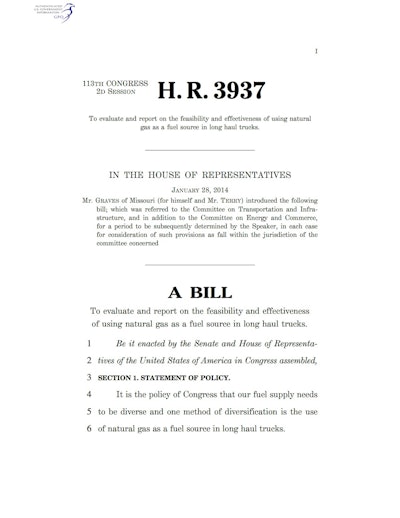 HR 3937 - Natural Gas Feasibility Study