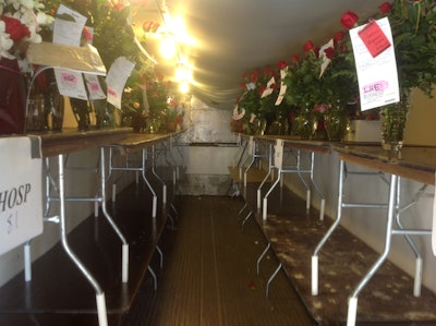 A refrigerated trailer is used as temporary storage for orders awaiting delivery at Tipton & Hurst, a Little Rock florist.