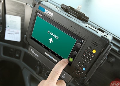 The Drivewyze bypass program uses an app on mobile devices to identify trucks as they approach inspection sites.