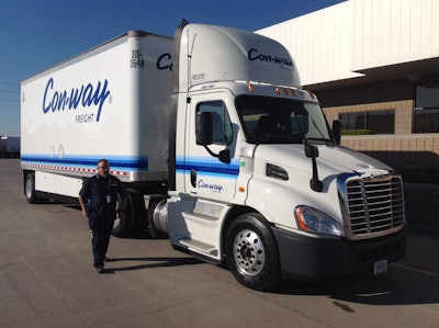 CLICK on the photo to watch a video of Jack Malloy, driver trainer at Con-way, explain how the technology Con-way uses helps improve driver performance and safety