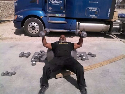 Melton company driver Brian Russell finds time to stay fit on the road.
