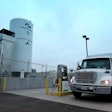 A Ryder CNG truck refuels. (Ryder System photo)