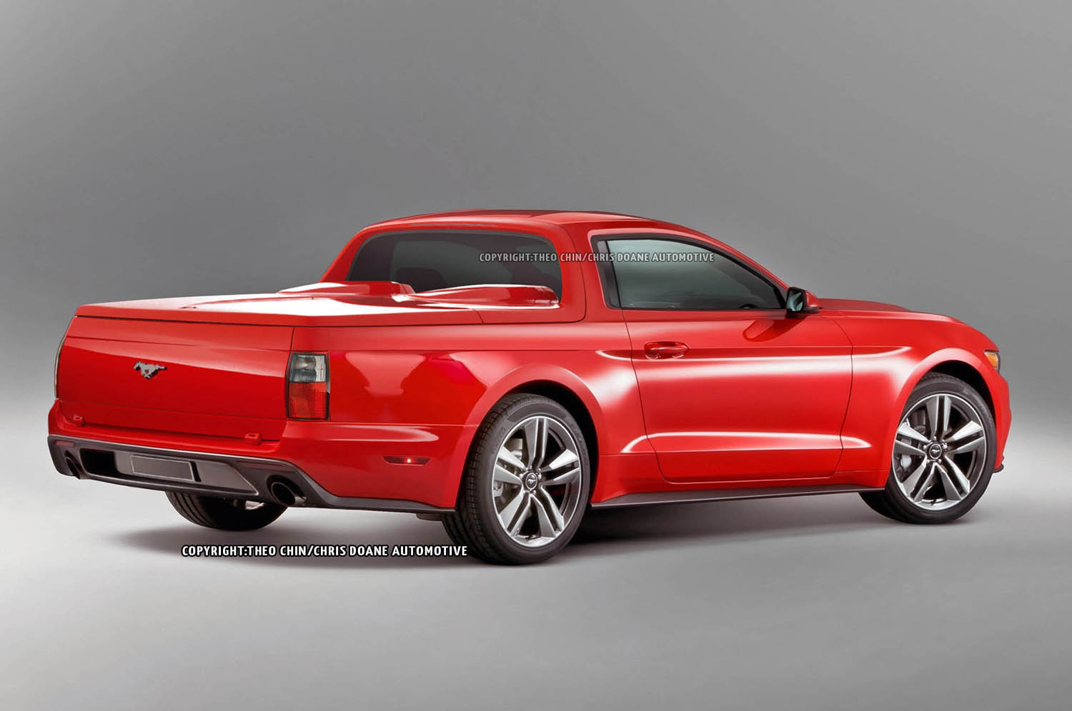 2016 Mustang &ldquo;ute&rdquo; could be finding it&rsquo;s way north if April 1 rumors are true. Illustration by Theo Chin/Chris Doane Automotive