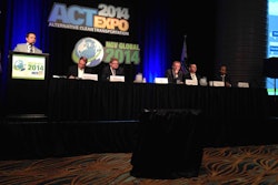 DTNA’s T.J. Reed outlines some of the challenges and opportunities facing OEMs in the natural gas market at the 2014 ACTExpo in Long Beach, Calif.
