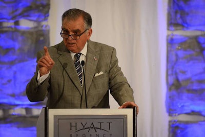 Former Secretary of Transportation Ray LaHood speaking May 21 at the ALK Summit in New Jersey.
