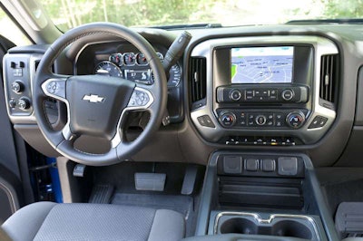 LT’s cloth seats, with the optional MyLiink audio/navi system, makes for a comfortable work truck.