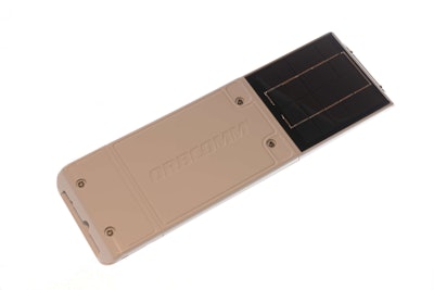 Orbcomm’s GT 1100 device uses an integrated solar panel to increase longevity and frequency of reporting.