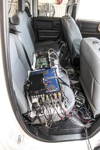 Pro Comp’s rolling suspension test office. Is there an electrician in the house?