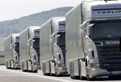 Scania testing semi-autonomous trucks in Japan in 2013.