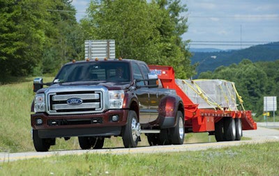 New trucks, such as this 2015 Ford F-450, have state-of-the-art cooling systems. Older trucks may not have that cooling capability.