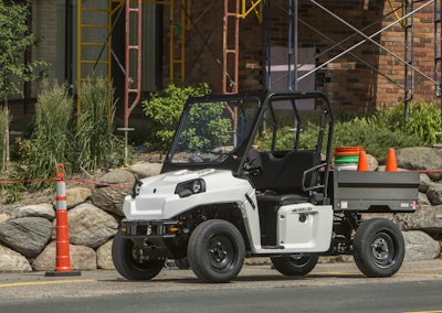 GEM’s electric eM1400 utility ATV is a street-legal LSV with a payload capacity of 1,400 pounds.