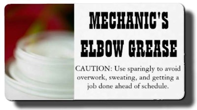 Elbow grease label