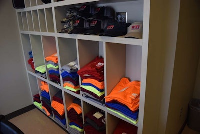 Last, drivers can grab plenty of complimentary WTI gear from a smaller driver lounge within WTI’s office.